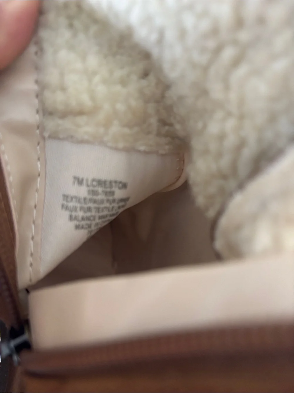 Liz Claiborne Brown Faux Suede Wedge Booties with Cream Shearling
